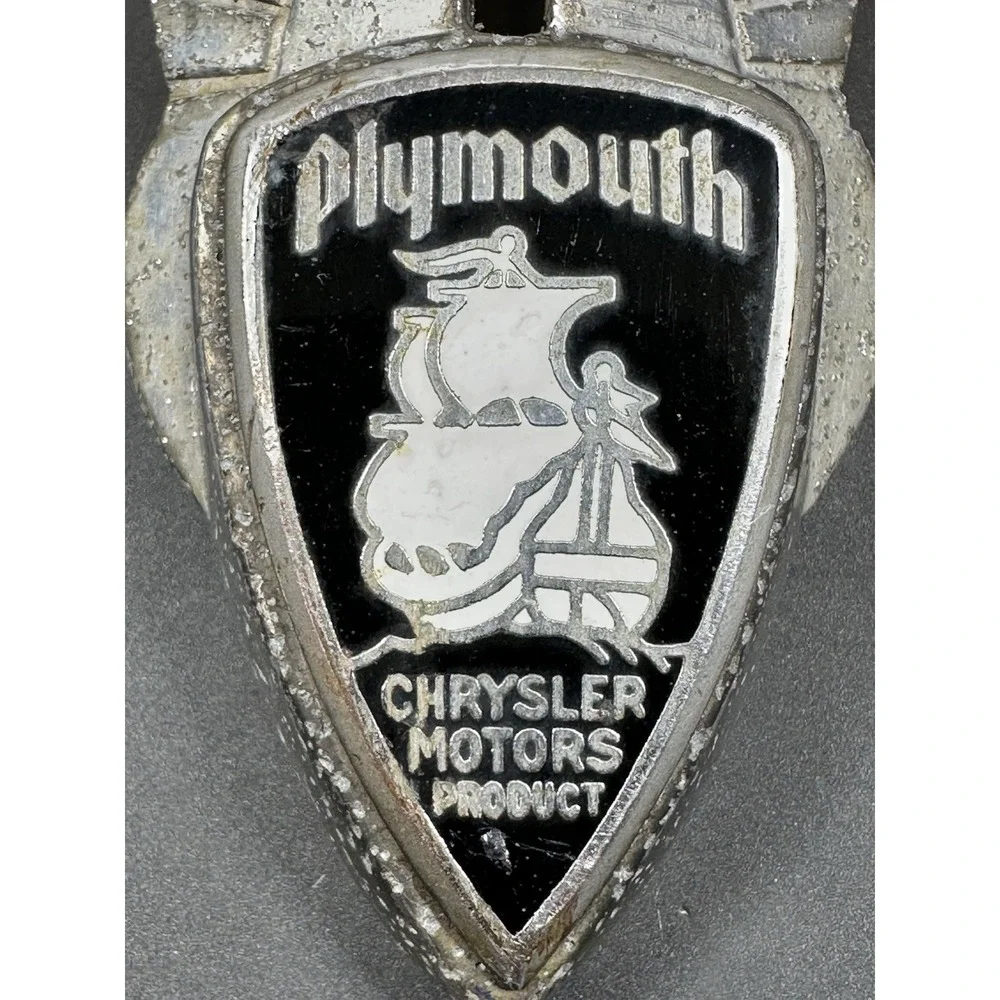 VTG OEM Mopar Plymouth Chrysler Motors Product Hood‎ Radiator Emblem Badge 1935